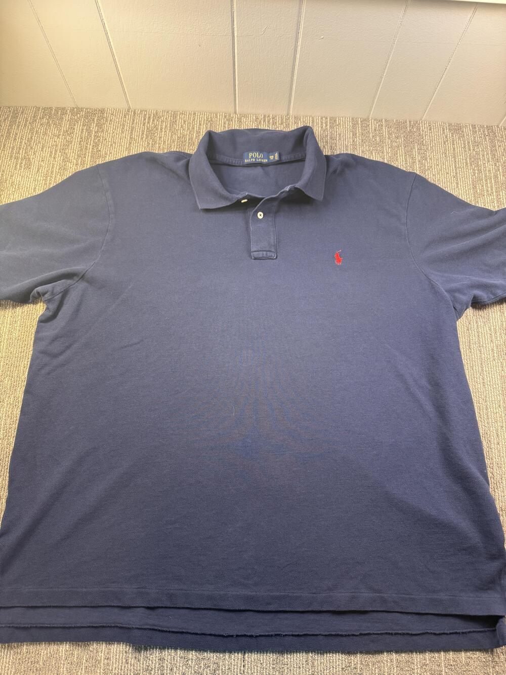 Polo Ralph Lauren Polo Shirt Mens Big 3X Blue Pony Logo Big Tall Casual Knit
